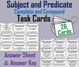 Subject and Predicate Task Cards Activity (Complete and Compound)
