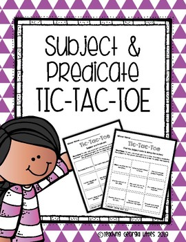Preview of Subject and Predicate Tic-Tac-Toe Game