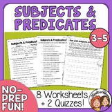 Subject and Predicate Worksheets with Answer Keys - No Pre