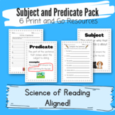 Subject and Predicate Writing Pack:  TWR Strategy Inspired