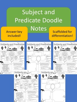 Preview of Subject and Predicate doodle notes