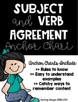 Preview of Subject and Verb Agreement [Anchor Chart]