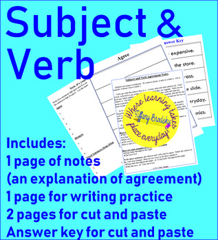 Preview of Subject and Verb Agreement Notes and Practice Packet