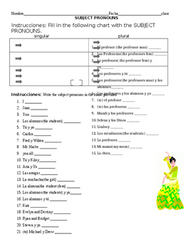 Preview of Subject pronouns