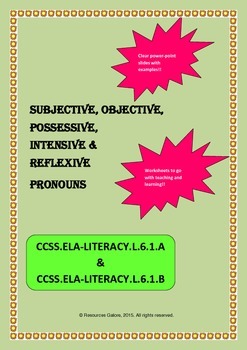 Preview of Distance Learning: Subjective,Objective,Possessive,Intensive,Reflexive Pronouns