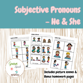 Preview of Subjective Pronouns - He & She