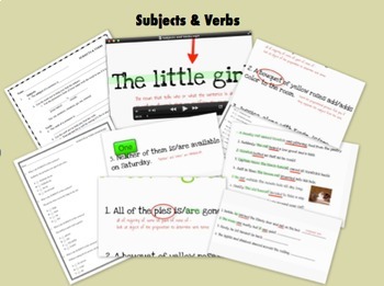 Preview of Subjects & Verbs Lesson (Video & Prezi) w/ Assessments - grammar lesson