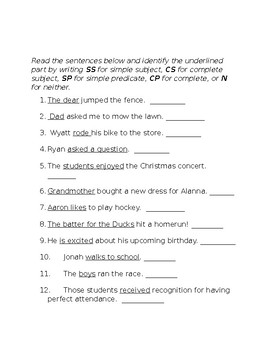 Subjects and Predicates by Timely Teaching Toolbox | TpT