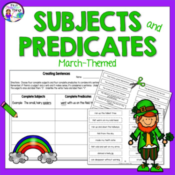 Preview of Subjects and Predicates Activities for Spring & St. Patrick's Day Activities Fun