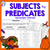 Subjects and Predicates Activities for Sentence Building N