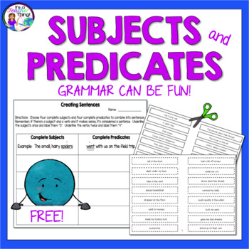 Preview of Subjects and Predicates -  Fun Grammar Activities