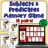 Subjects and Predicates Memory Game in Print and Digital