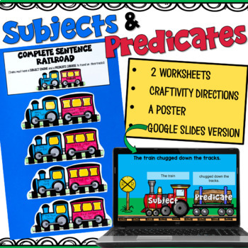 Preview of Subjects and Predicates Worksheet and Activity: A Language Craftivity