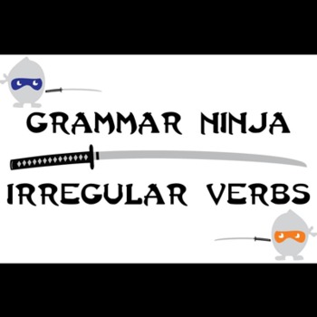 Preview of Subjects w Irregular Verbs Review Game PowerPoint - Grammar Ninja is Hilarious