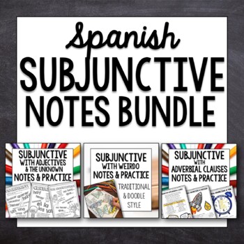 Preview of Subjunctive Guided Notes and Worksheets Spanish Bundle