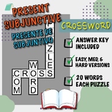 Subjunctive (Presente de Subjuntivo) - Crossword Puzzles (