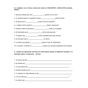 Subjunctive Subjuntivo Quiz / Assessment by Senora's Super Store