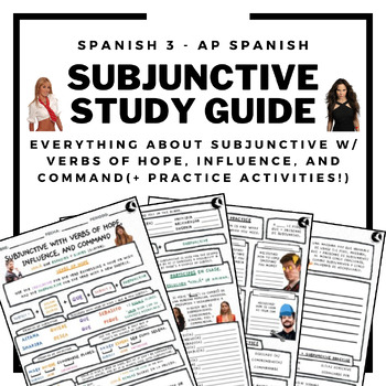 Preview of Subjunctive (Verbs of Hope, Influence, and Command) Study Guide + Practice!
