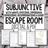 Subjunctive WEIRDO Spanish Escape Room digital and printable