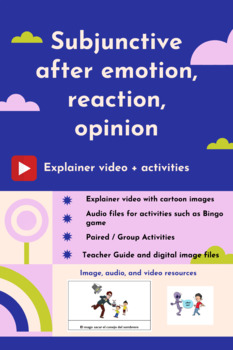 Preview of Subjunctive after emotion, reaction, opinion: Explainer video + activities