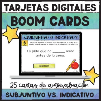 Preview of Subjunctive vs. Indicative Digital Boom Cards for Distance Learning