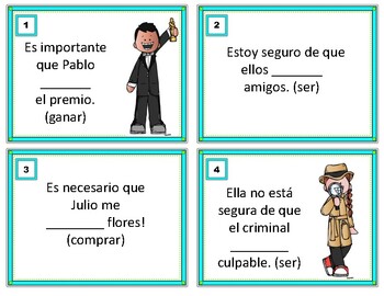 Preview of Subjunctive vs Indicative Spanish Task Cards: Subjuntivo vs Indicativo