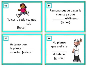 Subjunctive vs Indicative Spanish Task Cards: Subjuntivo vs Indicativo