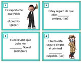 Subjunctive vs Indicative Spanish Task Cards: Subjuntivo v