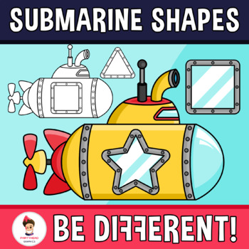 Preview of Submarine Shapes Clipart Math Under Water Transportation Geometry 2D