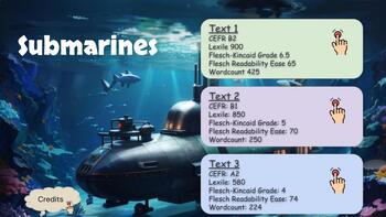 Preview of Submarines (3 Leveled Readers with online vocabulary activities)