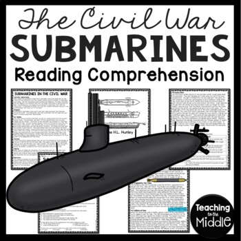 Preview of Submarines in the Civil War  Reading Comprehension Worksheet H.L. Hunley DBQ