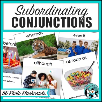 Preview of Subordinating Conjunction Flashcards for Complex Sentences