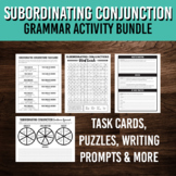 Subordinating Conjunction Grammar Bundle | Task Cards, Wri