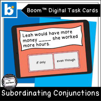 Preview of Subordinating Conjunctions: Boom Learning Digital Task Cards