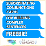 Complex Sentence Cards for Sentence Combining, Building, Grammar
