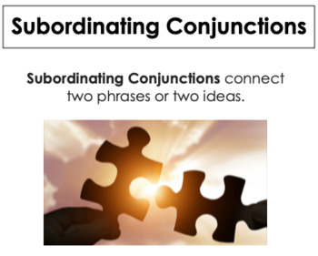 Preview of Subordinating Conjunctions : Interactive Lesson!