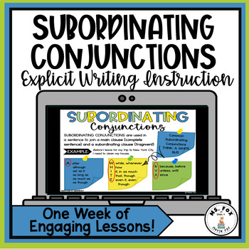 Preview of Subordinating Conjunctions Escape Room & Sentence Level Grammar Writing Activity