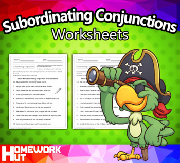 Preview of Subordinating Conjunctions Worksheets