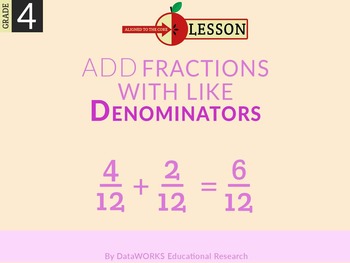 Preview of Add Fractions with Like Denominators