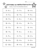 Subraction Facts Practice Worksheet