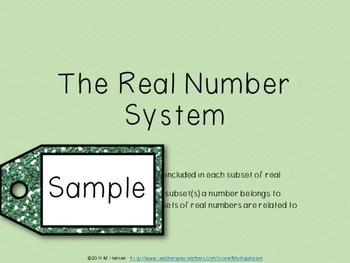 Preview of Subsets of Real Numbers Presentation