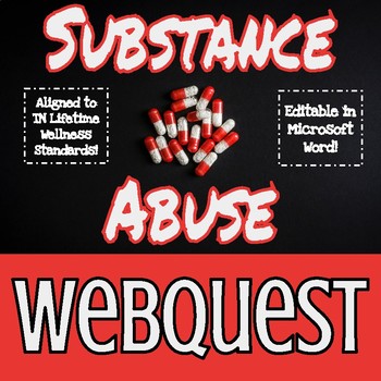 Preview of Substance Abuse Webquest - Online Distance Learning - Editable in Microsoft Word