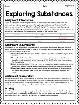 Grade 6 Unit 3: Substance Use, Addictions & Related Behaviours
