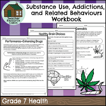 Preview of Substance Use, Addictions, and Related Behaviours Workbook (Grade 7 Health)