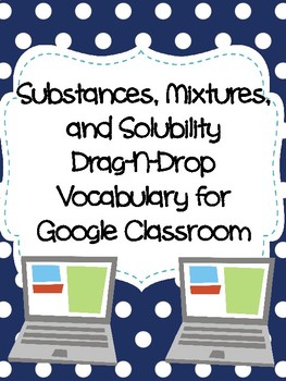 Preview of Substances, Mixtures, and Solubility Drag-n-Drop Vocab for Distance Learning