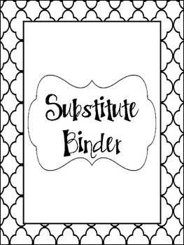 Preview of Substitute Binder- Black and White