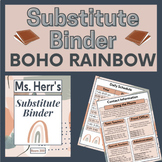 Substitute Binder Boho Rainbow | EDITABLE | Google Slides