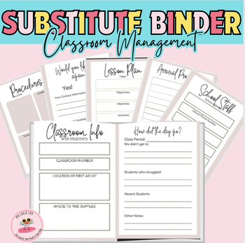 Preview of Substitute Binder (Classroom management, Lesson plan)