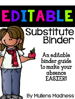 Preview of Substitute Binder - EDITABLE!
