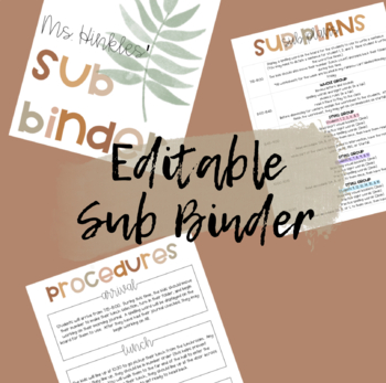 Preview of Substitute Binder / EDITABLE